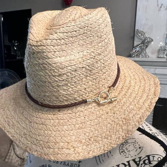 🆕 Lauren Ralph Lauren Raffia Rope Fedora Hat - Picture 5 of 17